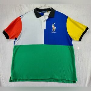 Polo Ralph Lauren Men's Big & Tall Color Block Embroidered Large Pony Size 2XB